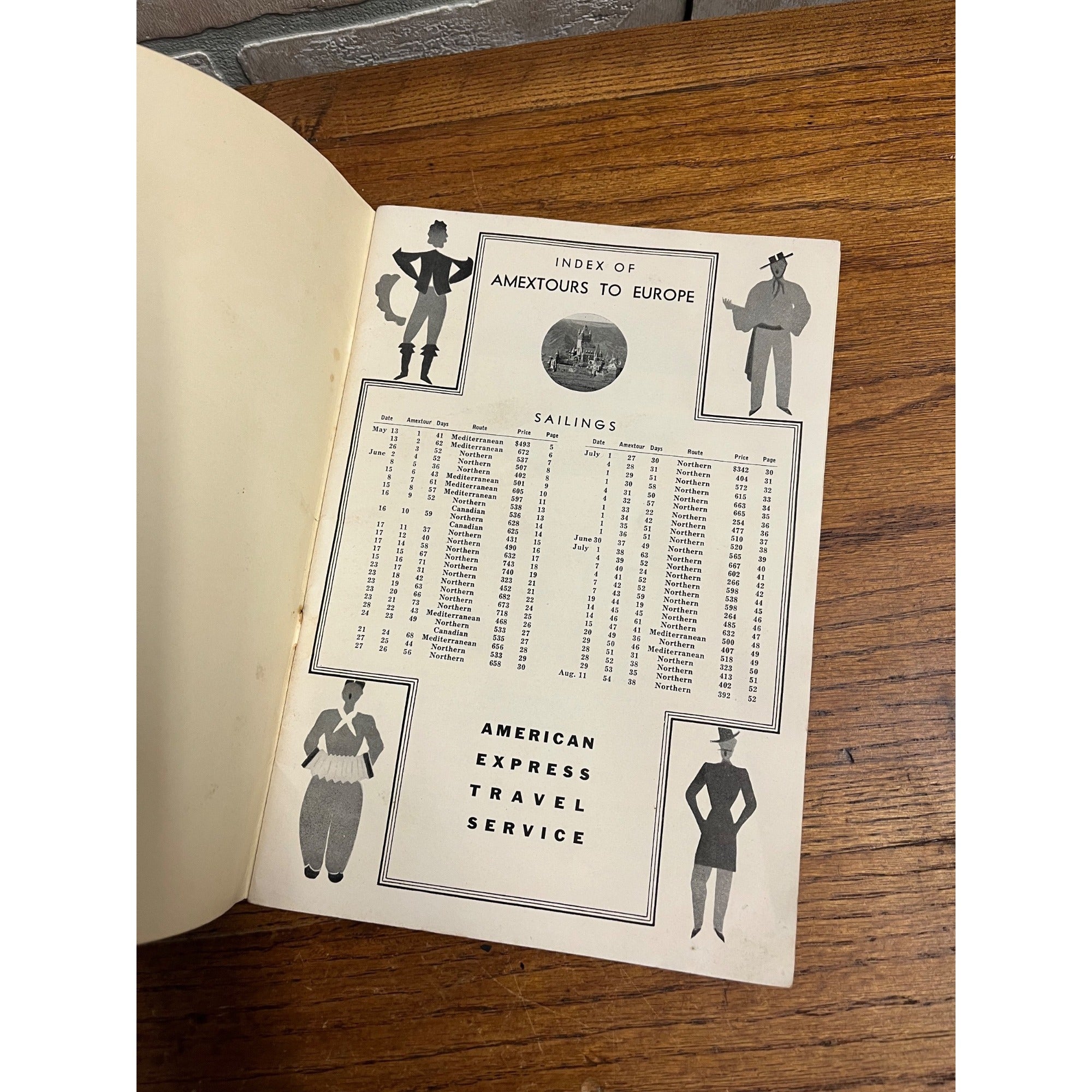 1933 Amex Tours to Europe Travel Booklet Brochure American Express Service