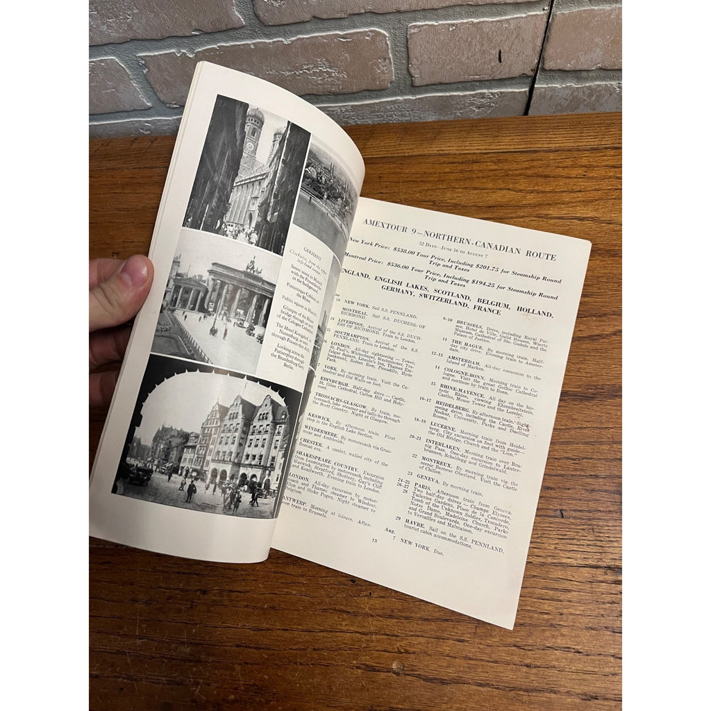 1933 Amex Tours to Europe Travel Booklet Brochure American Express Service