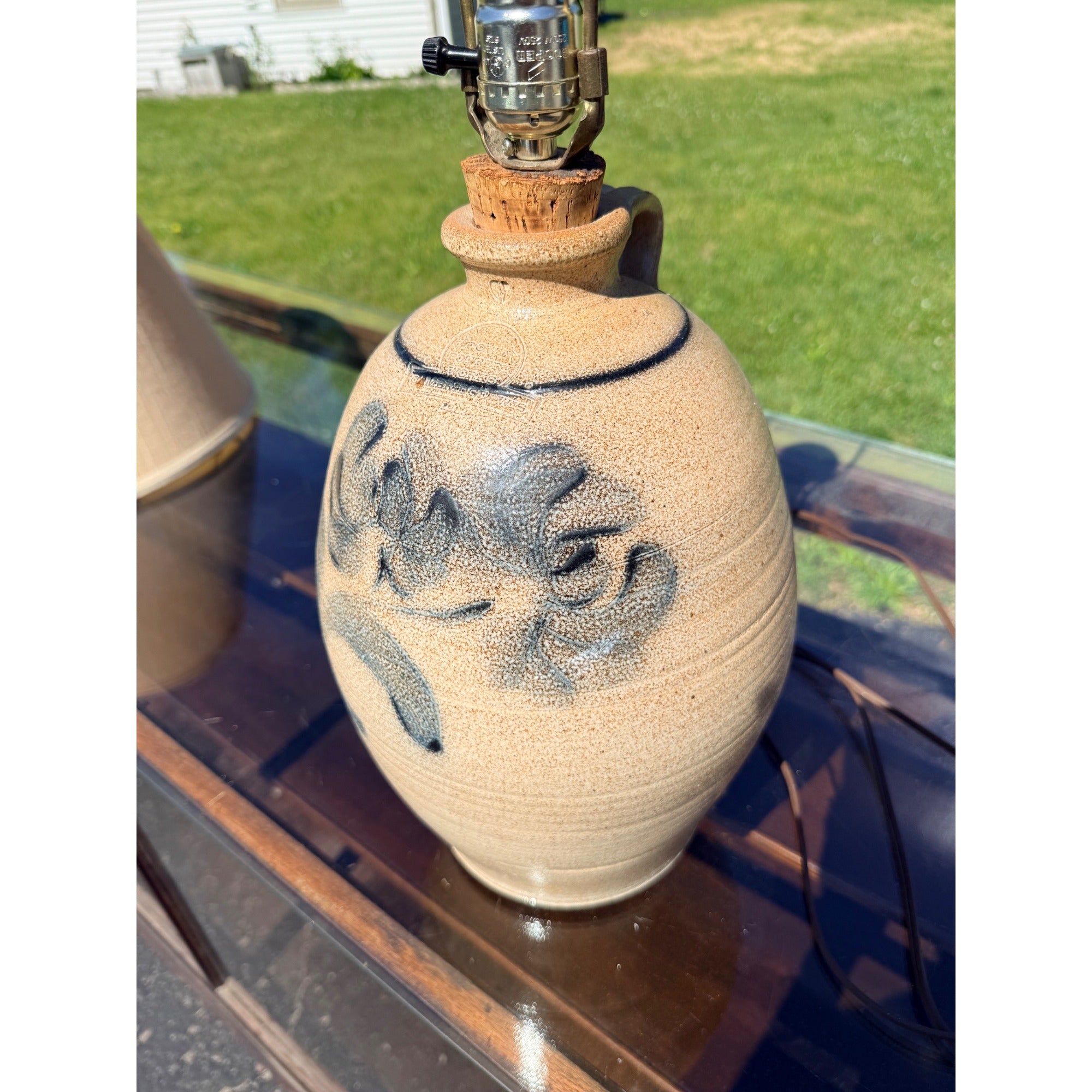 Vintage Rowe Pottery Works Stoneware Crock Table Lamp Cambridge Wis 1993