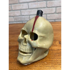 RARE Vintage Halloween Gurley Novelty Figural Wax Candle Bleeding Skull