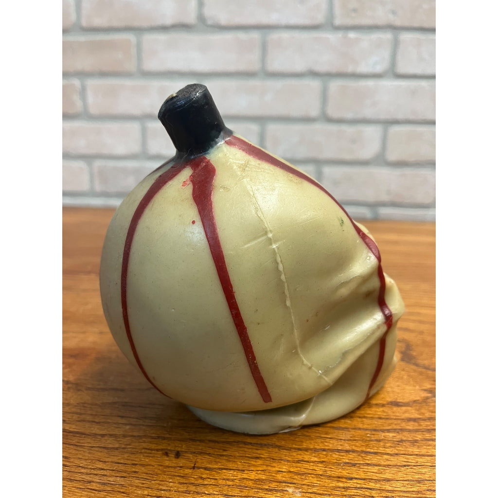 RARE Vintage Halloween Gurley Novelty Figural Wax Candle Bleeding Skull