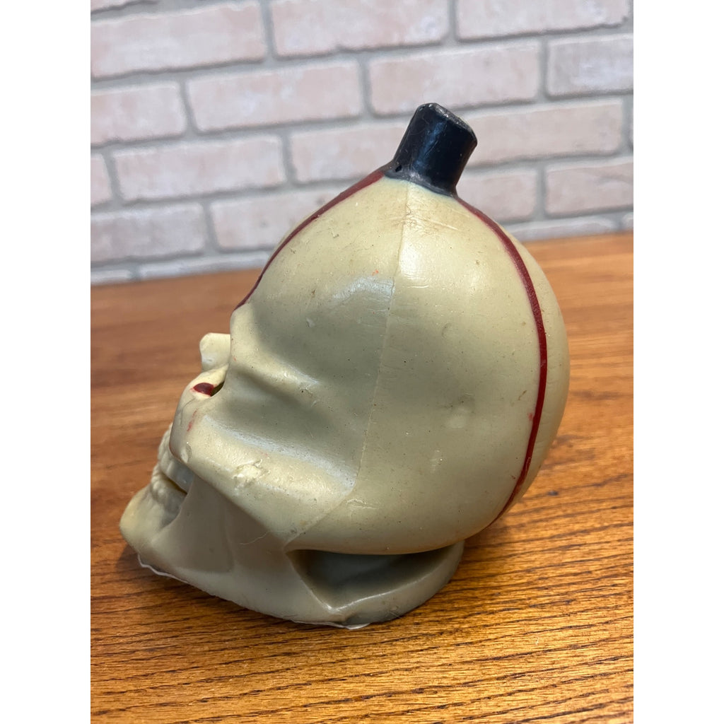 RARE Vintage Halloween Gurley Novelty Figural Wax Candle Bleeding Skull