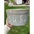 Antique Bentwood Pantry Box Primitive Wood Sugar Box Hand Painted Folk Art AAFA 1800s
