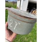 Antique Bentwood Pantry Box Primitive Wood Sugar Box Hand Painted Folk Art AAFA 1800s