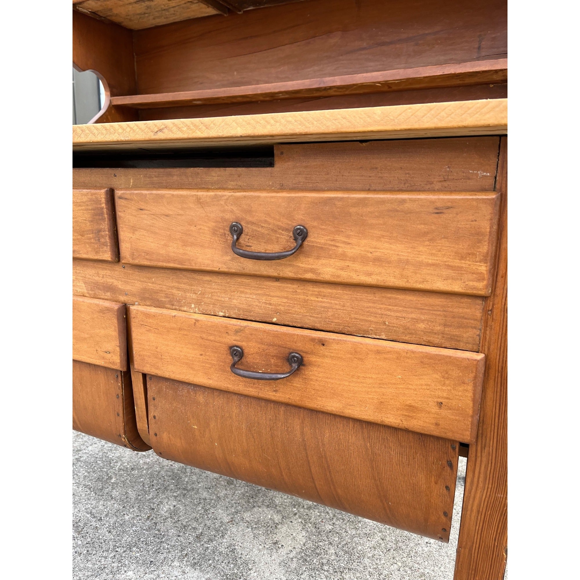 Antique Bakers Cabinet Kitchen Workstation Pantry Storage Primitive Vintage