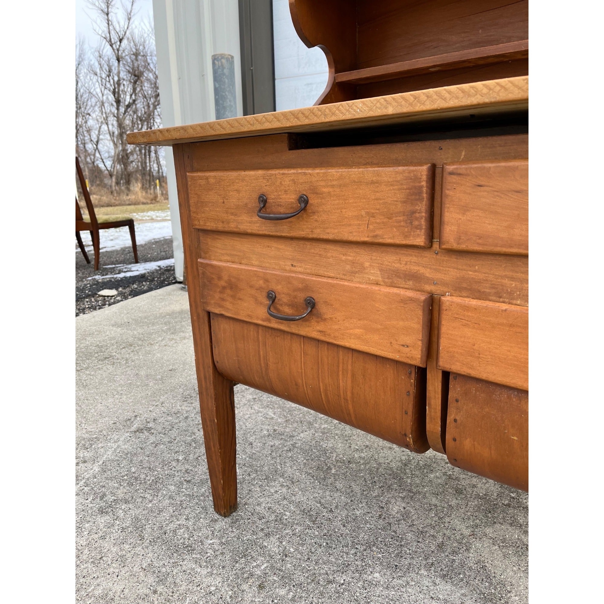 Antique Bakers Cabinet Kitchen Workstation Pantry Storage Primitive Vintage