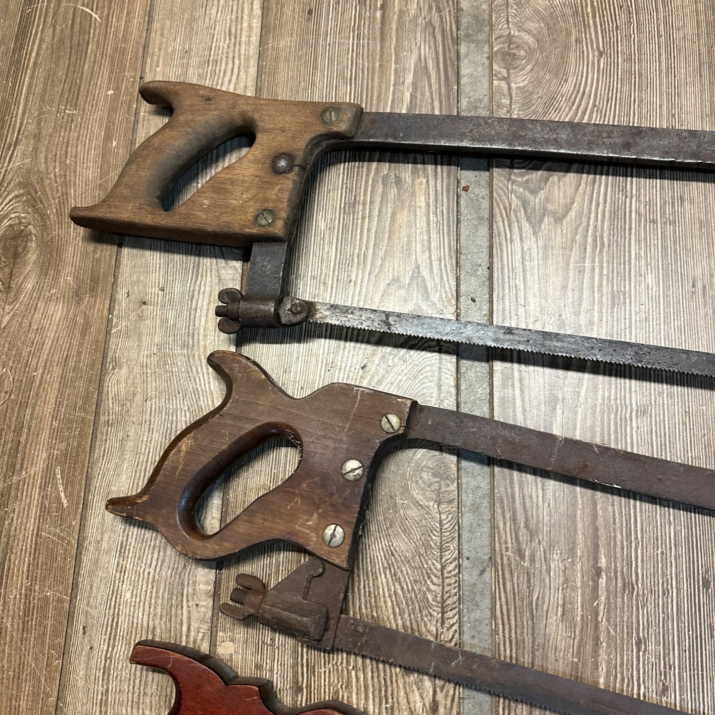 Lot of 5 Vintage Antique Saws Disston Keystone Nicholson Meat Saw