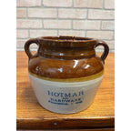 Antique Hotmar Hardware Princeton Wis Wisconsin Advertising Stoneware Bean Pot