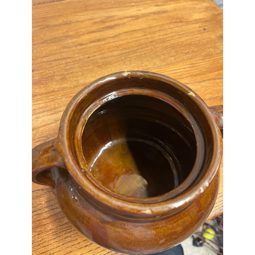 Antique Hotmar Hardware Princeton Wis Wisconsin Advertising Stoneware Bean Pot