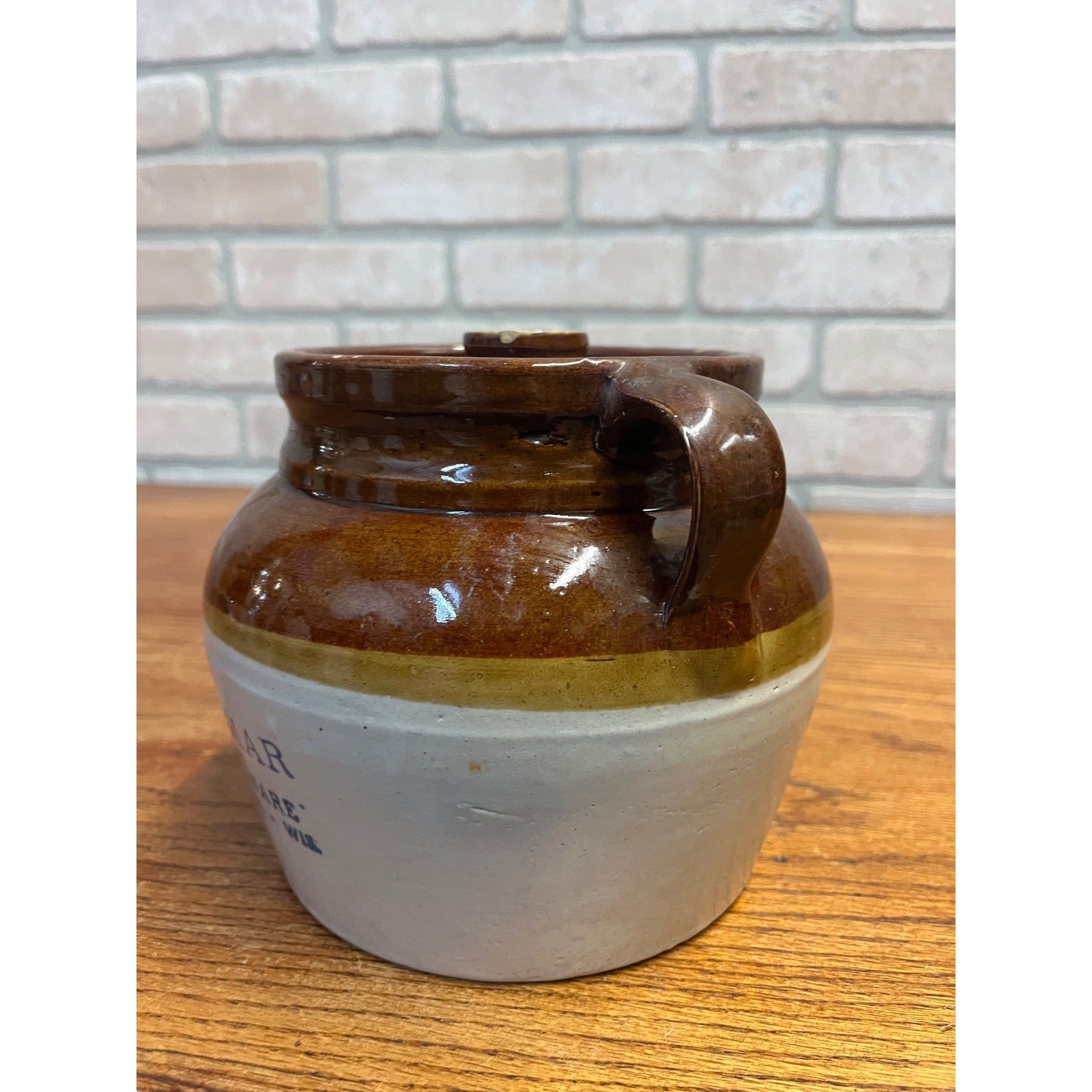 Antique Hotmar Hardware Princeton Wis Wisconsin Advertising Stoneware Bean Pot