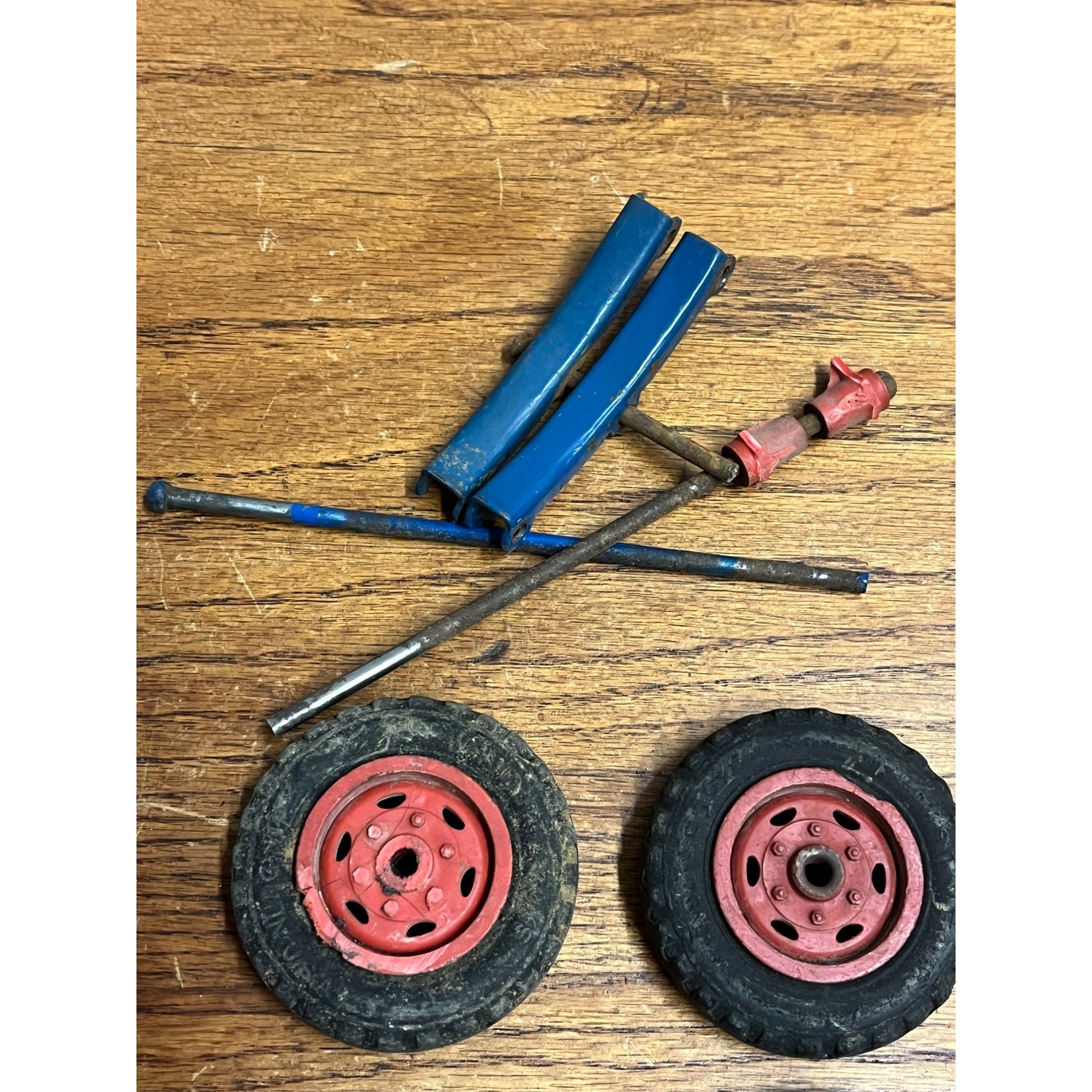 Vintage Wyandotte Semi Truck Tires Replacement Parts Red Wheels 2.25"