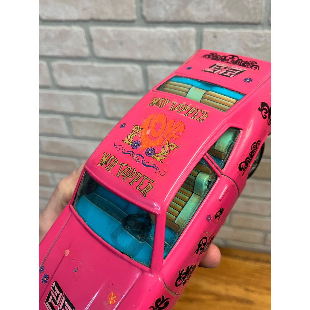 Vintage Bandai Hot Pink Ford Maverick Coupe Battery Operated Tin Toy Car