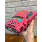 Vintage Bandai Hot Pink Ford Maverick Coupe Battery Operated Tin Toy Car