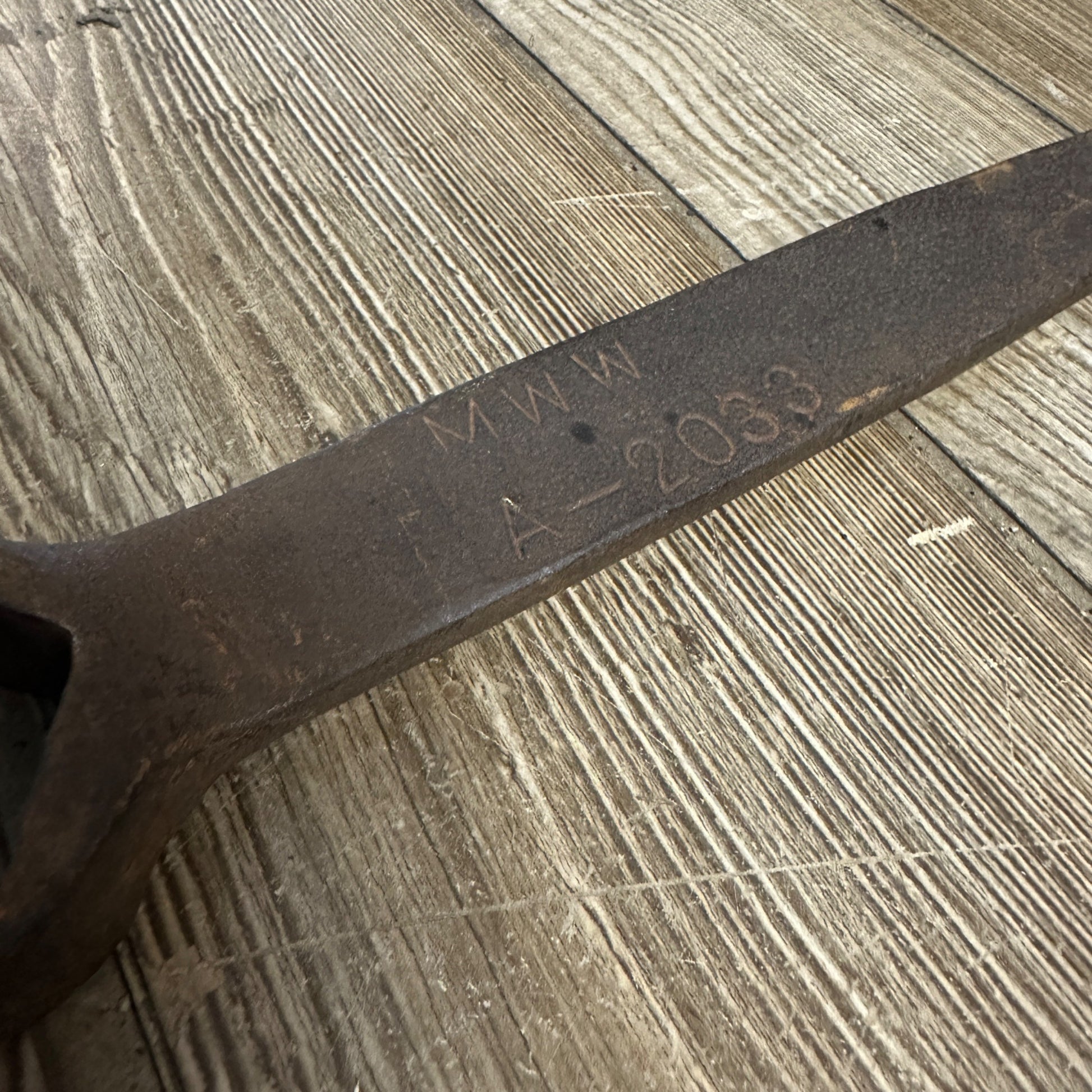 Vintage Large MWW A-2033 Marked Steel Wrench Tool Antique