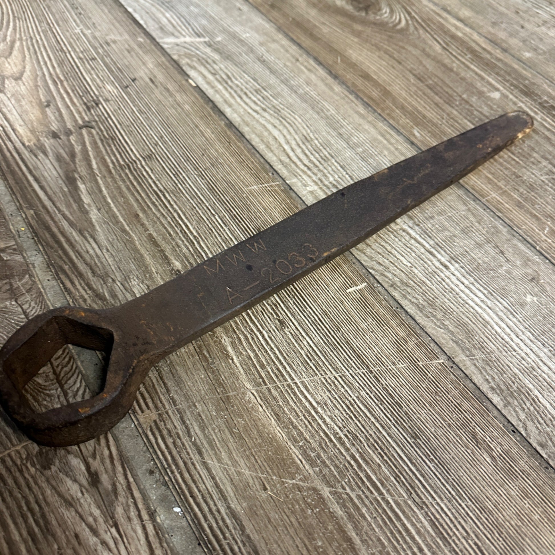 Vintage Large MWW A-2033 Marked Steel Wrench Tool Antique