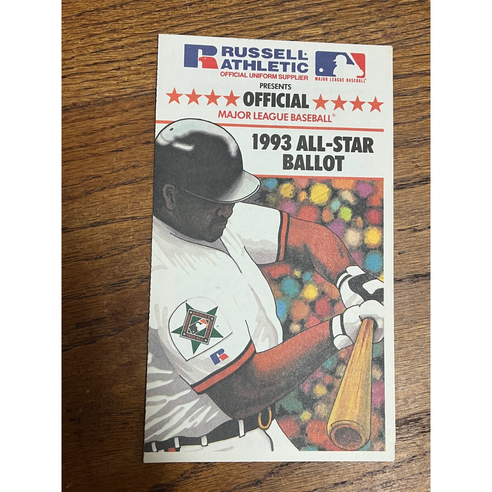 Vintage 1993 Official MLB All-Star Voting Ballot Unused - Baltimore Orioles