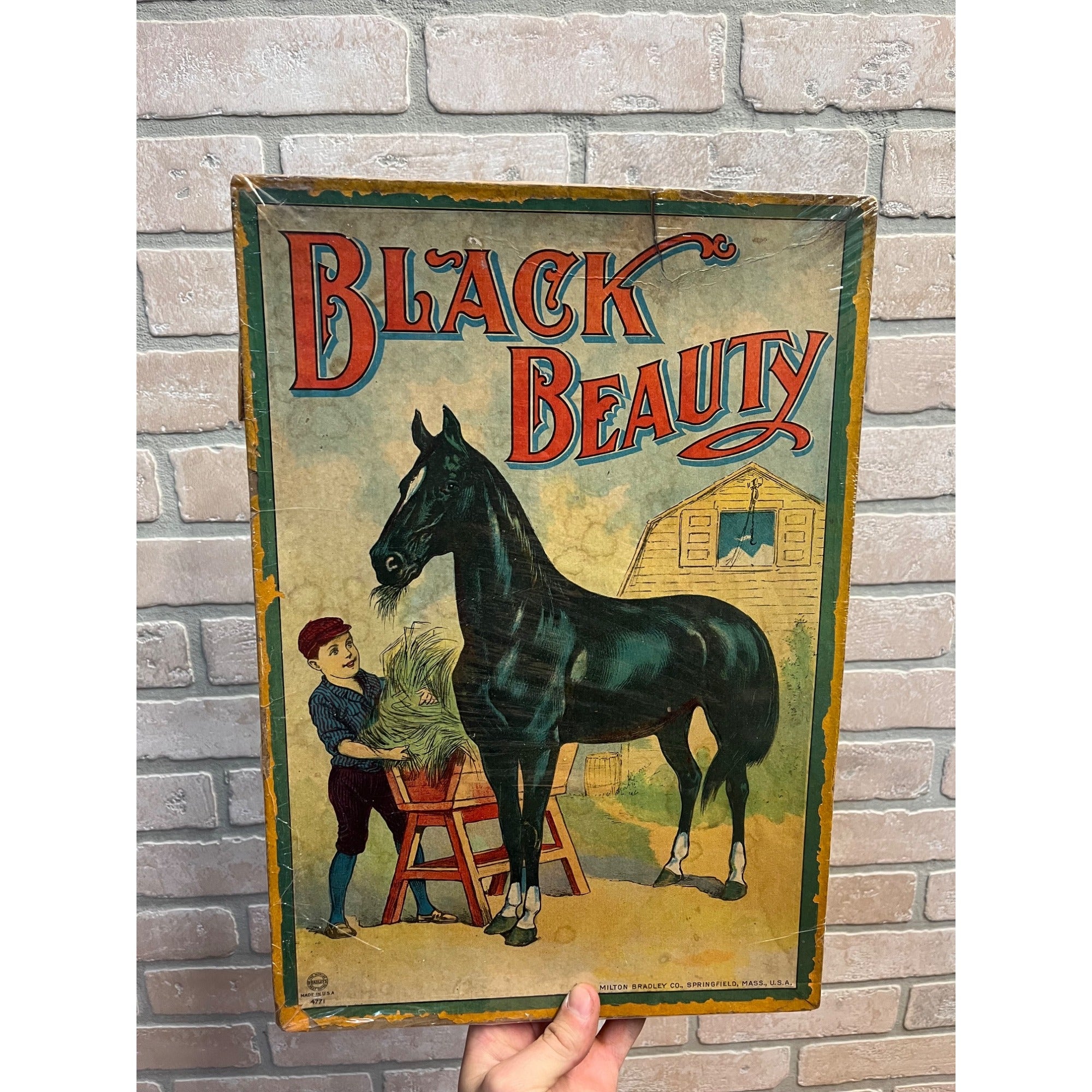 Vintage 1920s Black Beauty Milton Bradley Board Game - BOX ONLY - Primitive