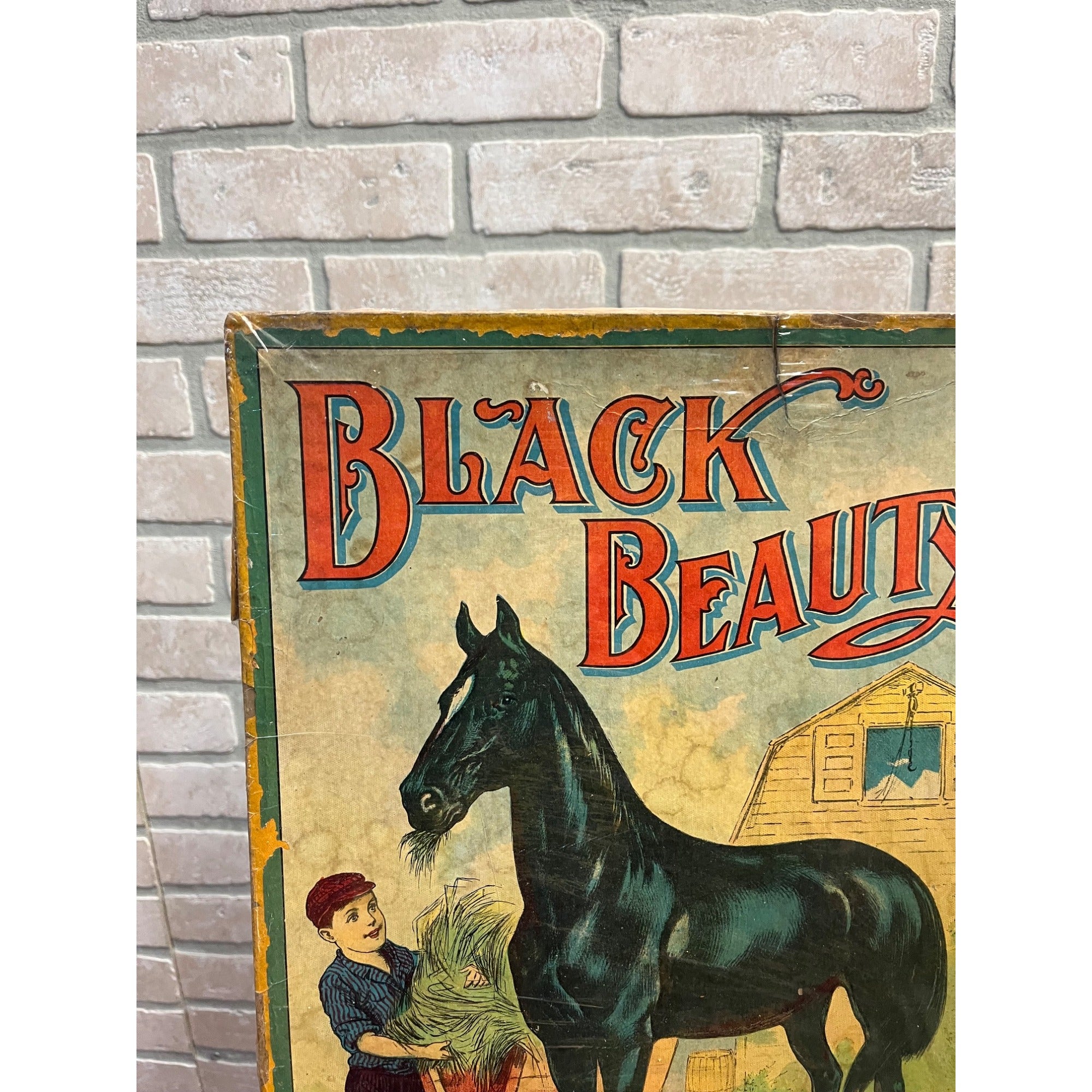Vintage 1920s Black Beauty Milton Bradley Board Game - BOX ONLY - Primitive