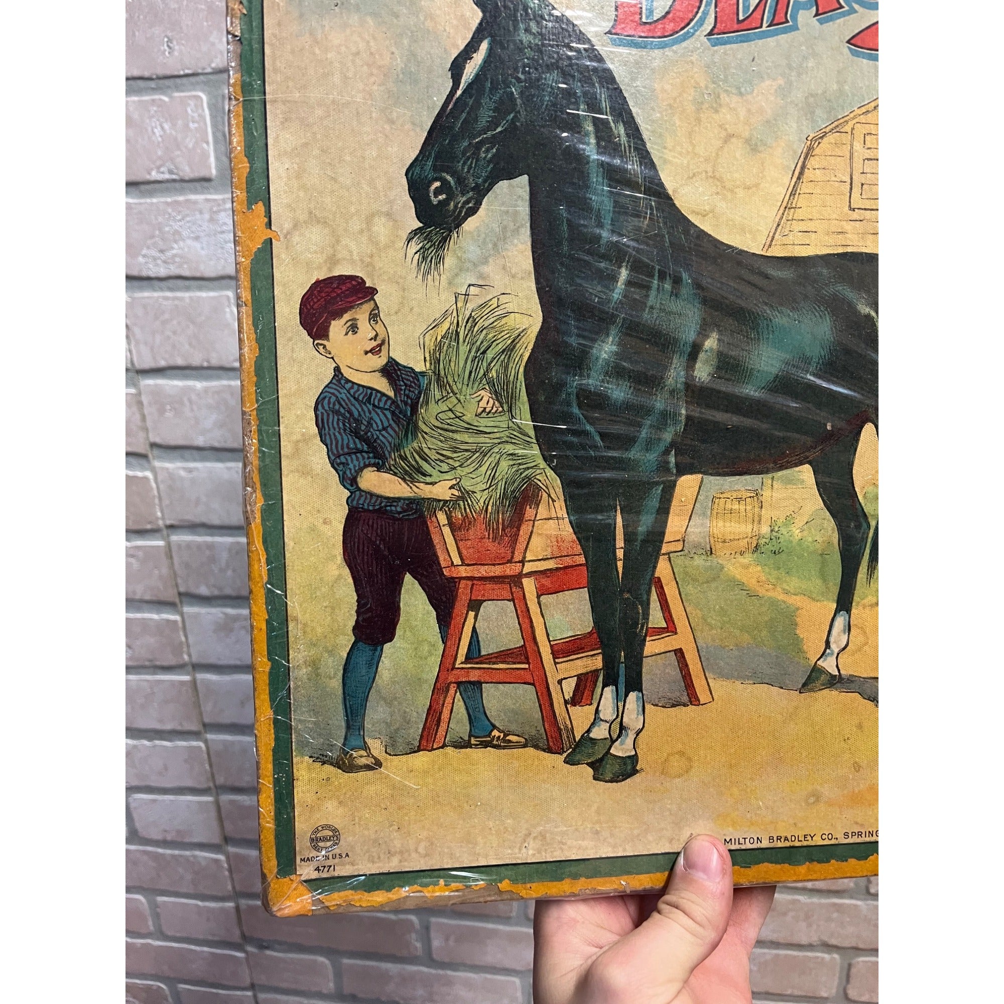 Vintage 1920s Black Beauty Milton Bradley Board Game - BOX ONLY - Primitive