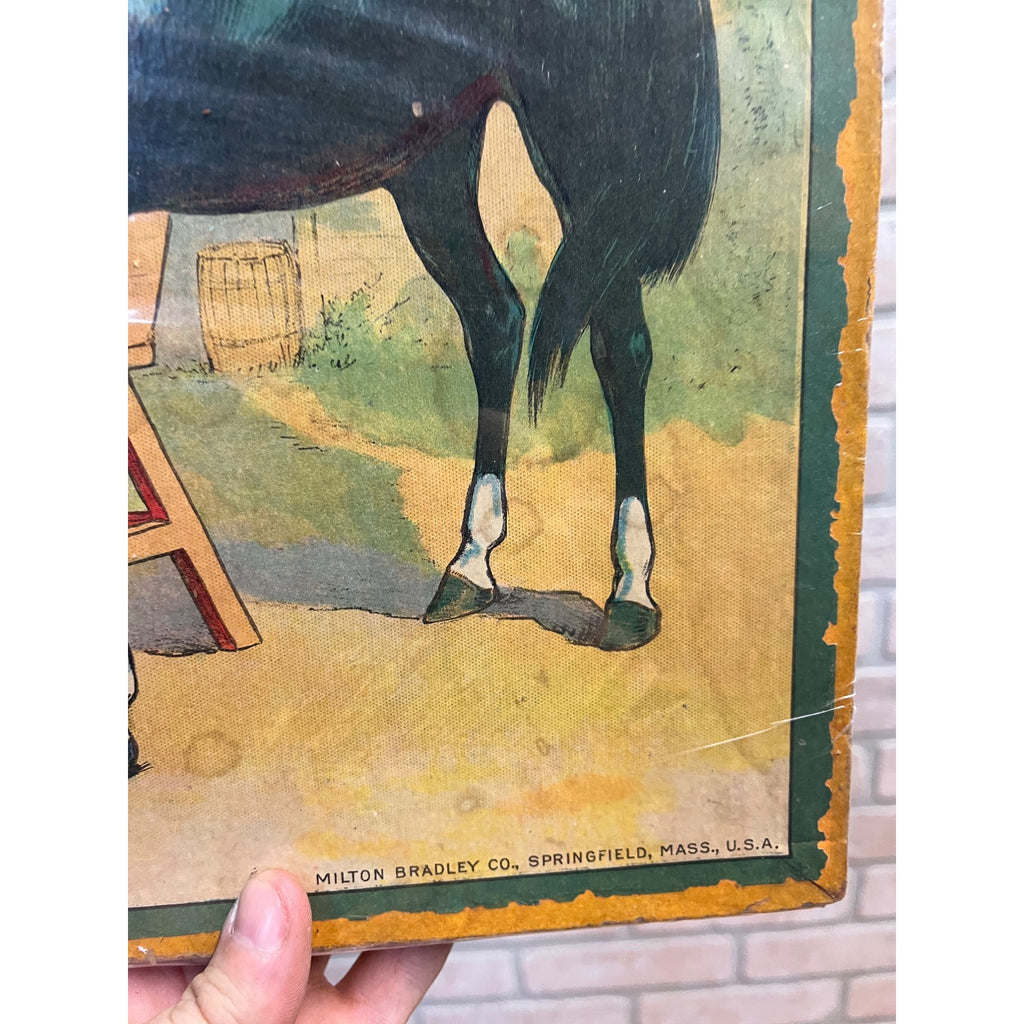 Vintage 1920s Black Beauty Milton Bradley Board Game - BOX ONLY - Primitive