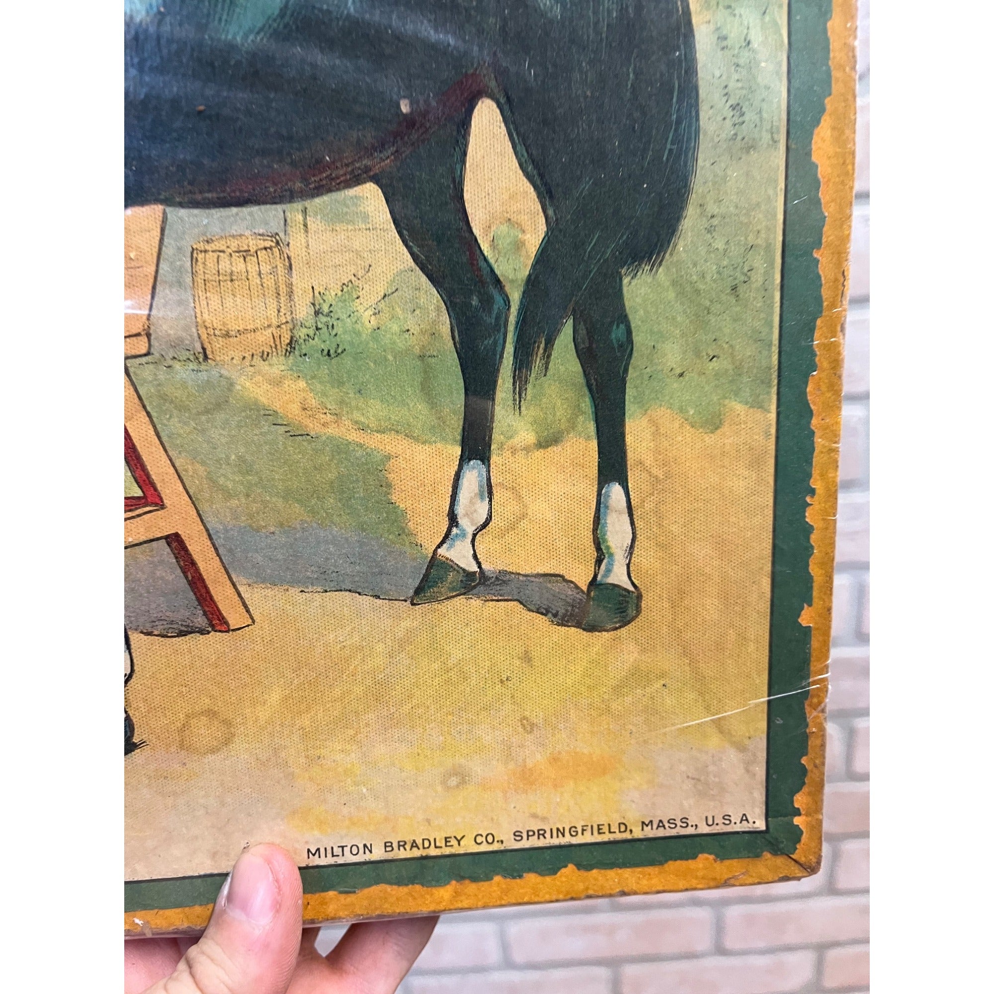 Vintage 1920s Black Beauty Milton Bradley Board Game - BOX ONLY - Primitive