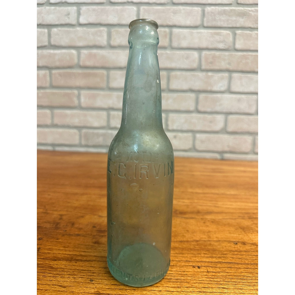 Pre-Pro E.G. Irvin Steelton PA Soda Beer Bottle 12oz Embossed Aqua Blue