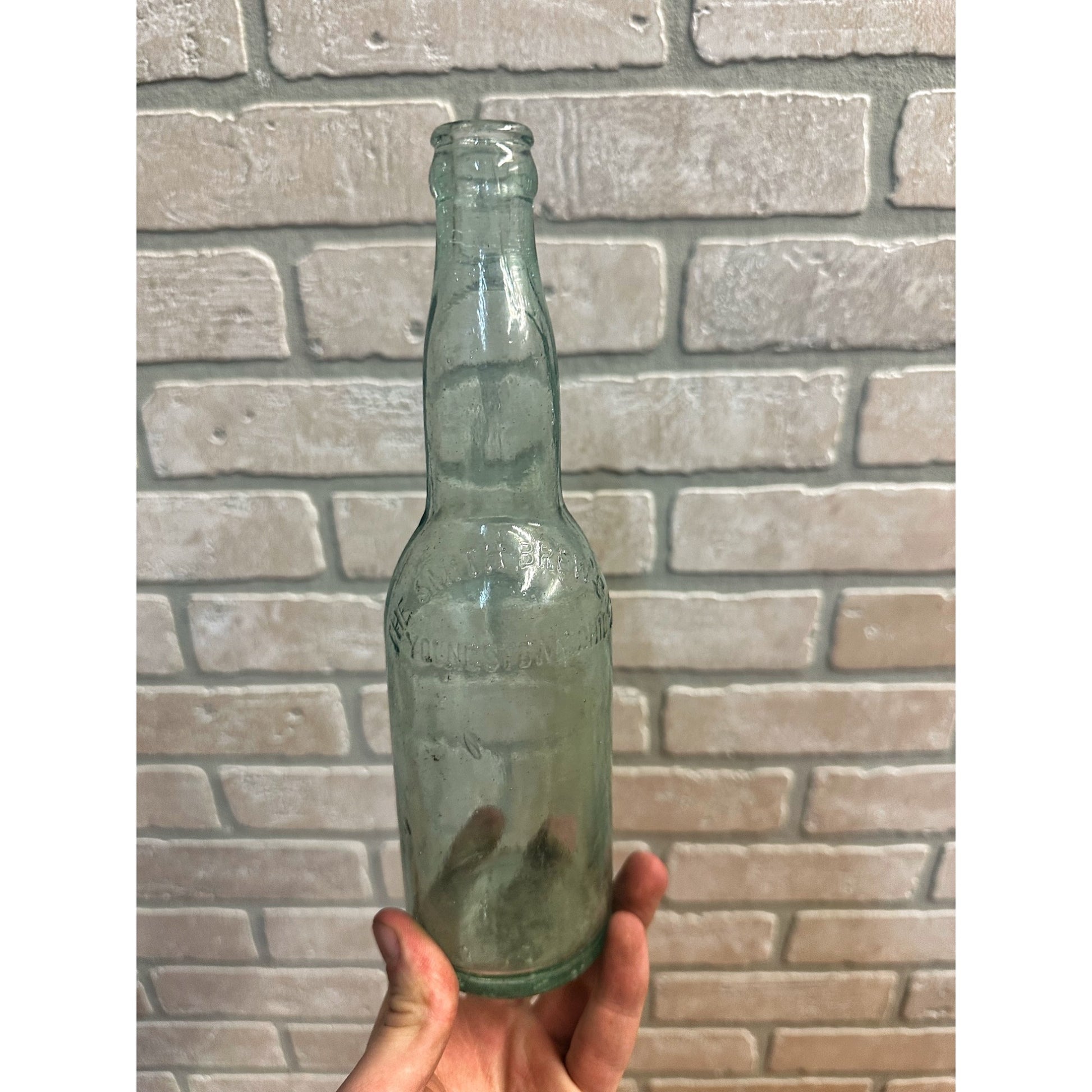 Pre-Pro The Smith Brewing Co Beer Bottle Aqua Blue Embossed Youngstown OH