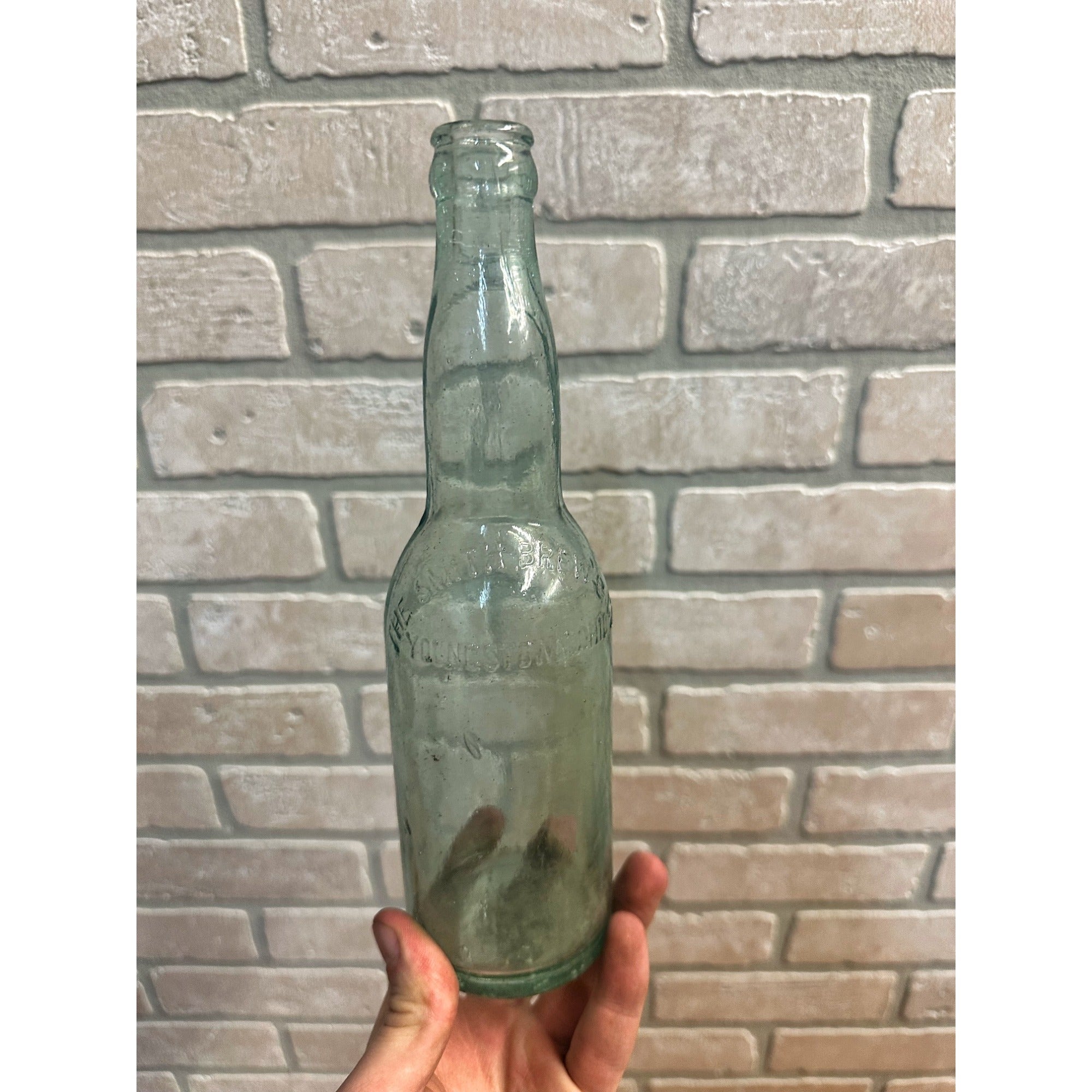 Pre-Pro The Smith Brewing Co Beer Bottle Aqua Blue Embossed Youngstown OH