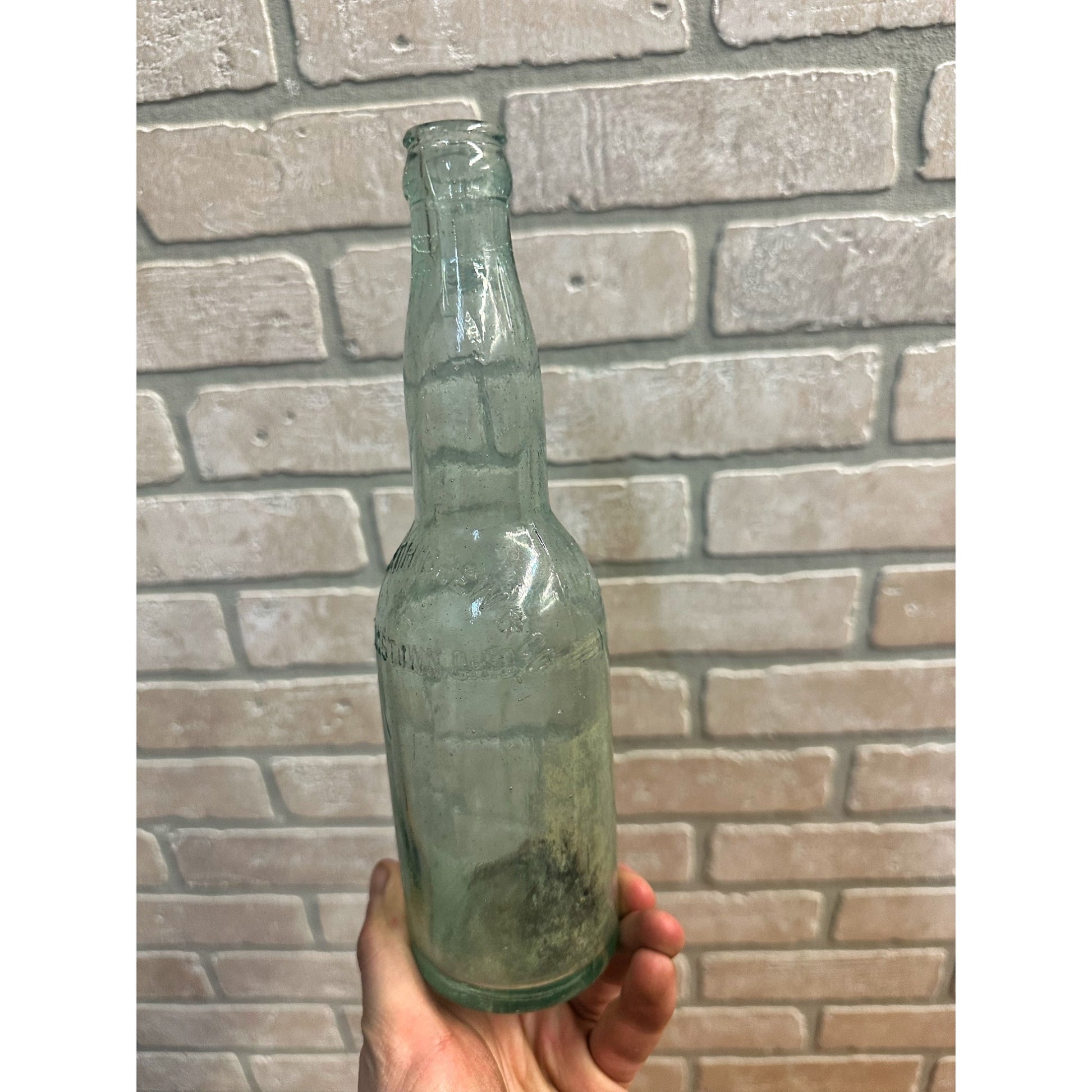 Pre-Pro The Smith Brewing Co Beer Bottle Aqua Blue Embossed Youngstown OH