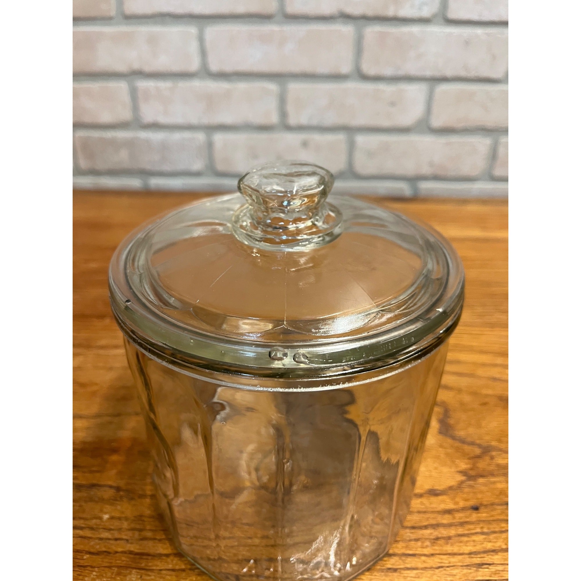 Vintage 1920s La Palina Quality Congress Cigar Co Clear Glass Jar Humidor w/ Lid