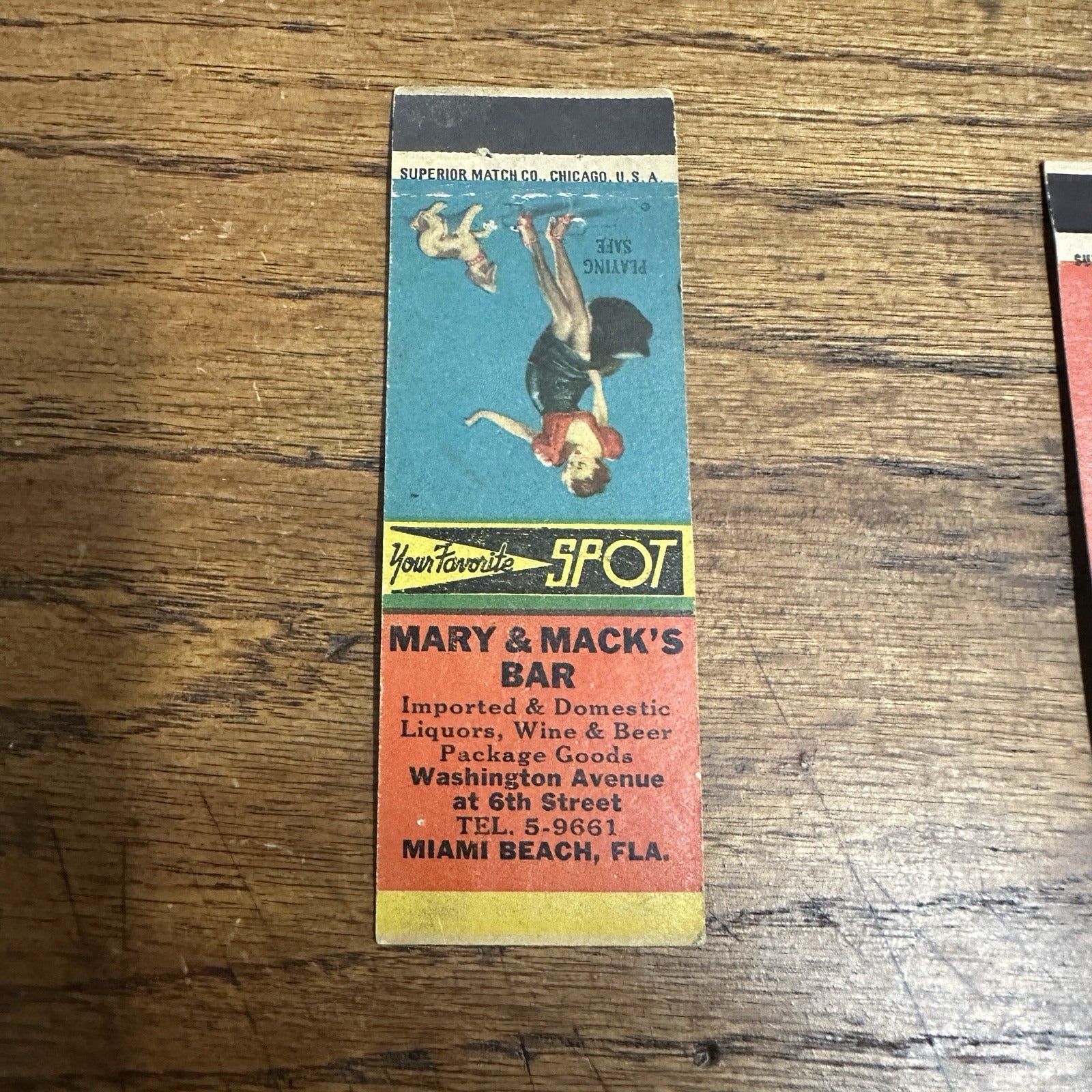 1940s 1950s Pinup Girl Girlie Matchbook Cover Mary Mack Bar Miami Beach FLA