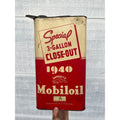 RARE Vintage Mobiloil Wadhams 1940 Close-Out 3 Gallon Motor Oil Can Gargoyle