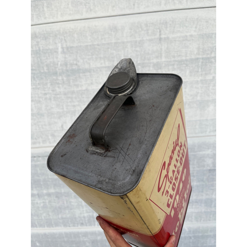 RARE Vintage Mobiloil Wadhams 1940 Close-Out 3 Gallon Motor Oil Can Gargoyle