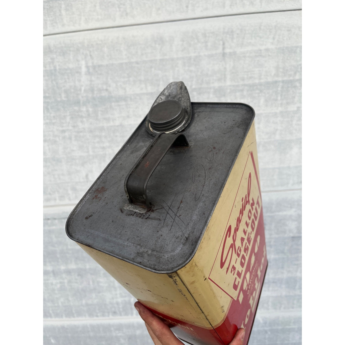 RARE Vintage Mobiloil Wadhams 1940 Close-Out 3 Gallon Motor Oil Can Gargoyle