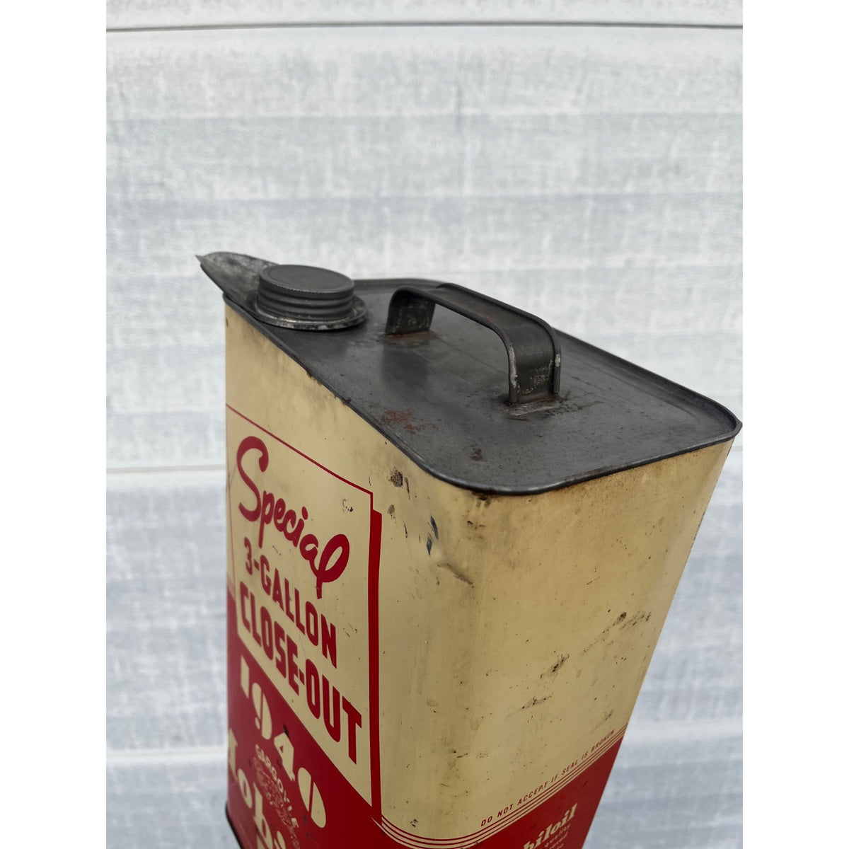 RARE Vintage Mobiloil Wadhams 1940 Close-Out 3 Gallon Motor Oil Can Gargoyle