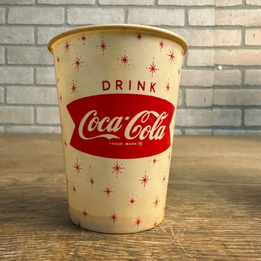 9oz Enjoy Coca Cola Star Things Go Better Coke Fishtail Paper Wax Cup Soda