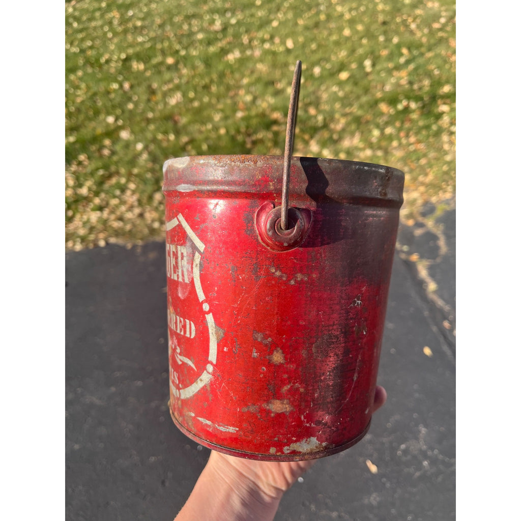 Vintage 1920s Geo. Stenger Green Bay Wisconsin Tin Advertising Lard Pail Wis WI