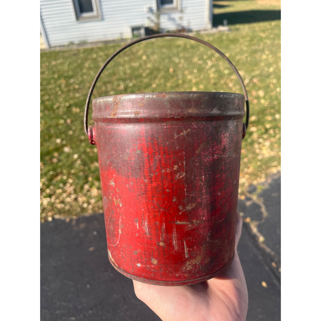 Vintage 1920s Geo. Stenger Green Bay Wisconsin Tin Advertising Lard Pail Wis WI
