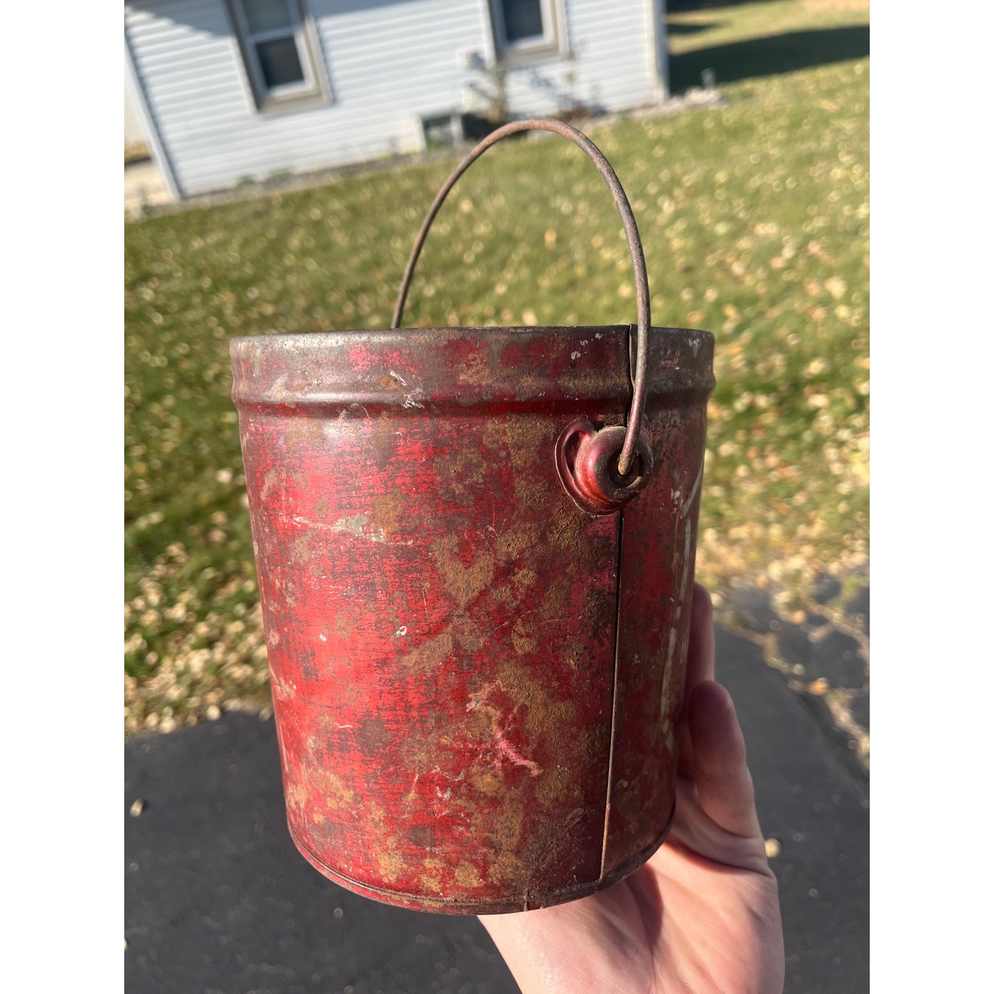 Vintage 1920s Geo. Stenger Green Bay Wisconsin Tin Advertising Lard Pail Wis WI