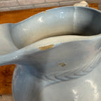 Antique Blue White Red Wing Stoneware Salt Glaze Lily Pitcher Yellowware As-Is
