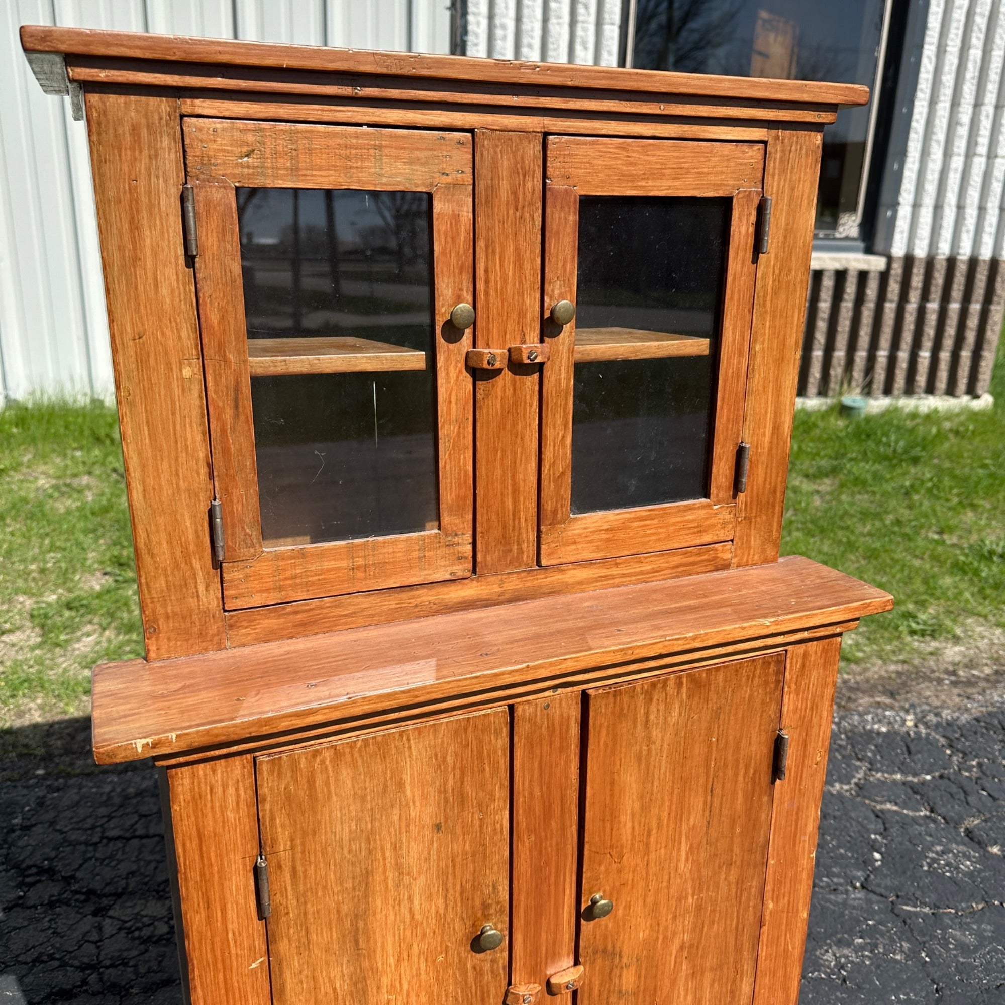 Antique Primitive Child's Stepback Hutch Farmhouse