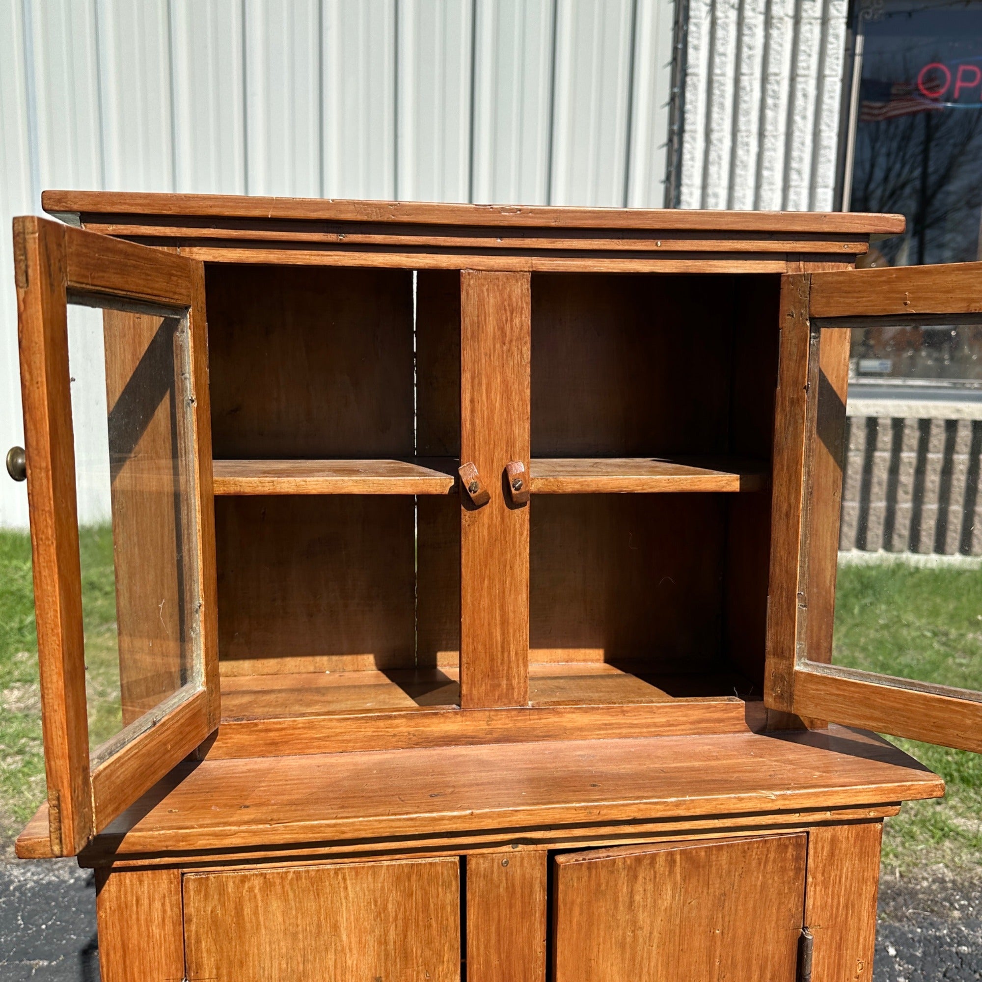 Antique Primitive Child's Stepback Hutch Farmhouse