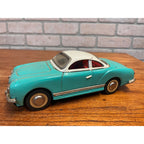 Vintage 1950s Volkswagen Karmann Ghia MF-743 Tin Friction Toy Car Sedan Aqua
