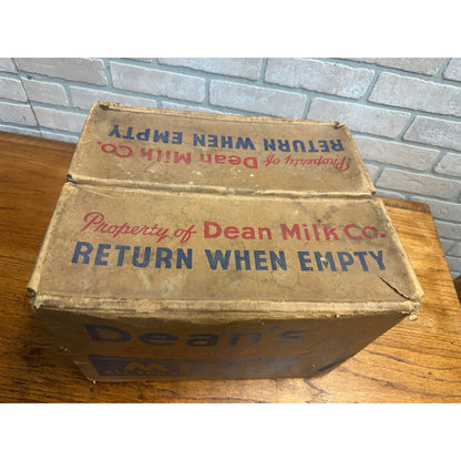 Vintage 1940s Dean's Milk Dairy Cardboard Advertising Crate Box Bottle Holder