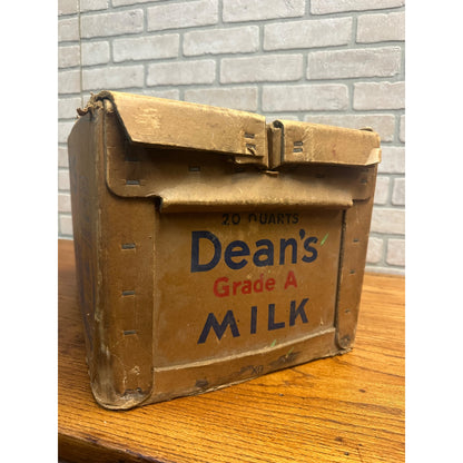 Vintage 1940s Dean's Milk Dairy Cardboard Advertising Crate Box Bottle Holder