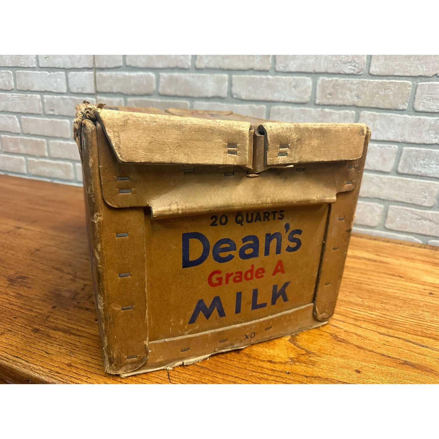 Vintage 1940s Dean's Milk Dairy Cardboard Advertising Crate Box Bottle Holder