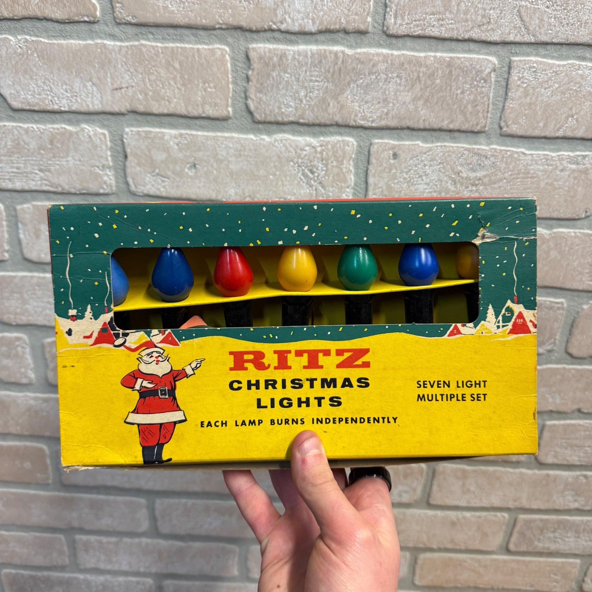 Vintage Christmas String Lights Xmas Box Decor Ritz Lights