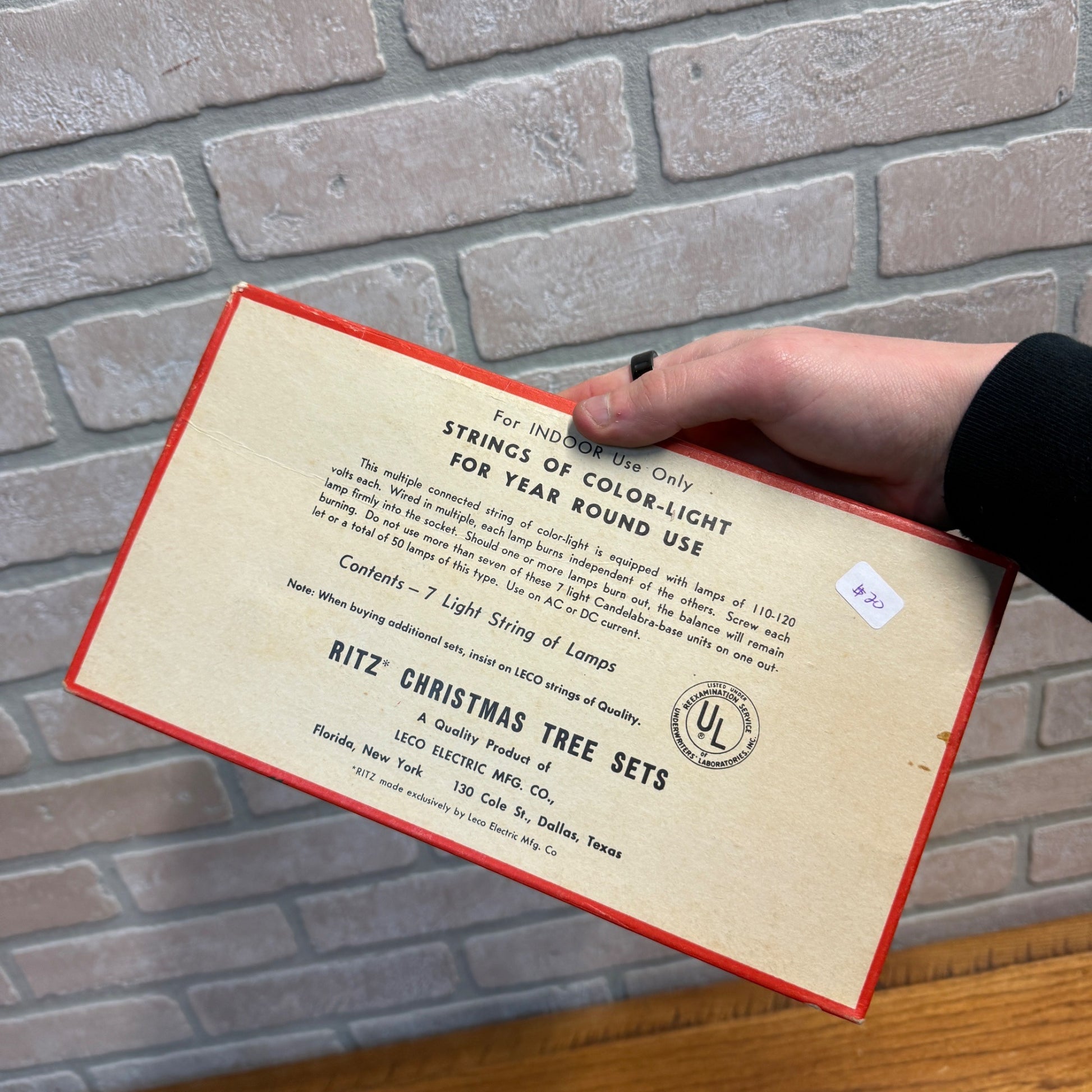 Vintage Christmas String Lights Xmas Box Decor Ritz Lights