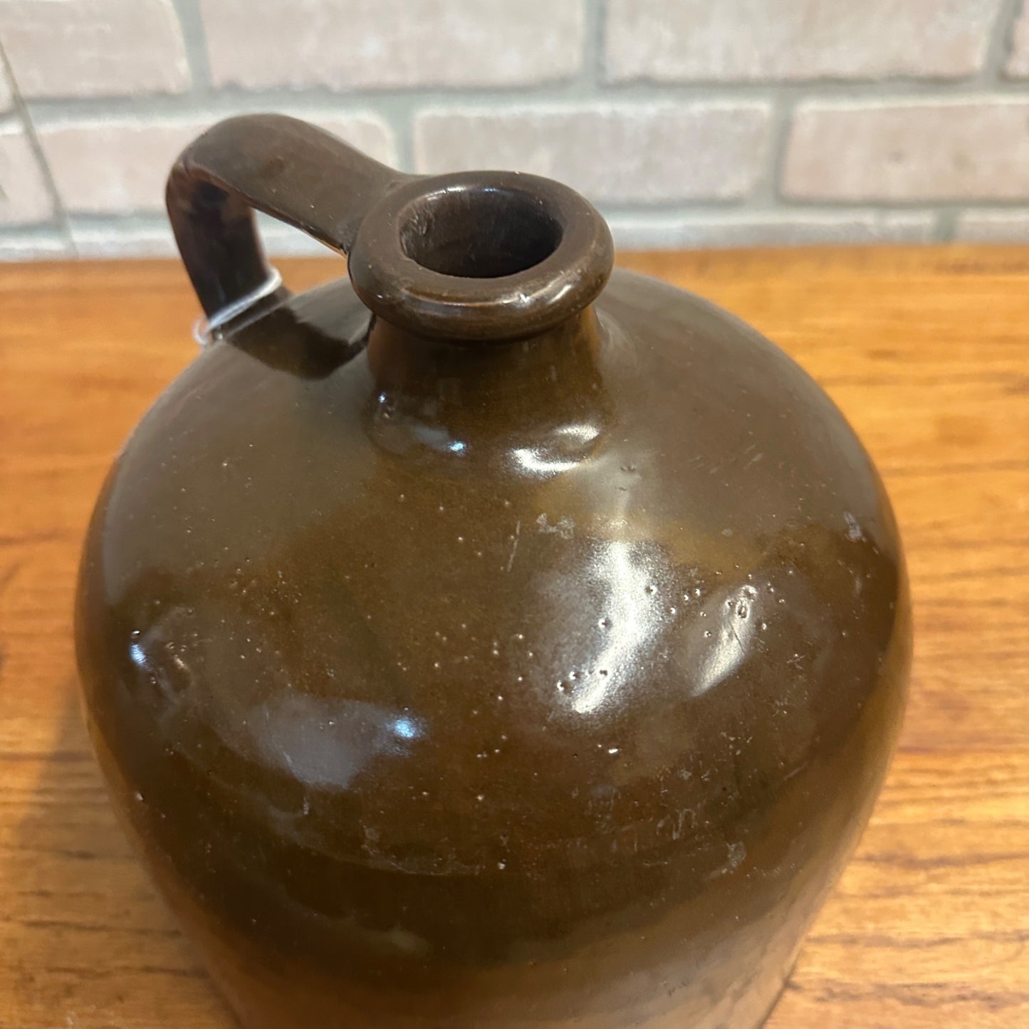 Antique Primitive 1 Gallon Moonshine Jug Albany Slip Red Wing Crock Stoneware