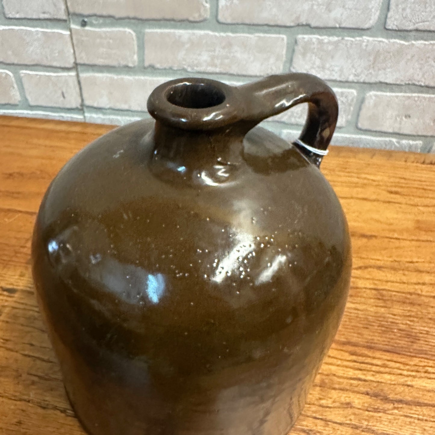 Antique Primitive 1 Gallon Moonshine Jug Albany Slip Red Wing Crock Stoneware